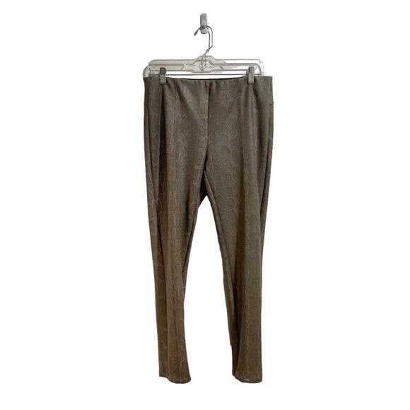 By Anthropologie Tan Metallic Snake Ankle Zip High Waist Skinny Pants Sz 30 - Picture 1 of 13